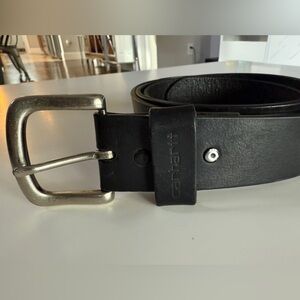 Carhartt Black Leather Belt with Silver Buckle